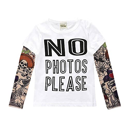 VogueFashion Kid's Tattoo Meshed Long Sleeve T-Shirt (No Photos Please, 4-5 Years)