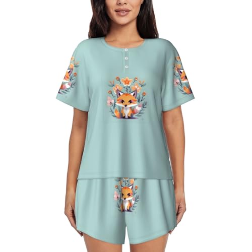Pijama de verano corto con flores ropa de dormir fresca para descansar en casa