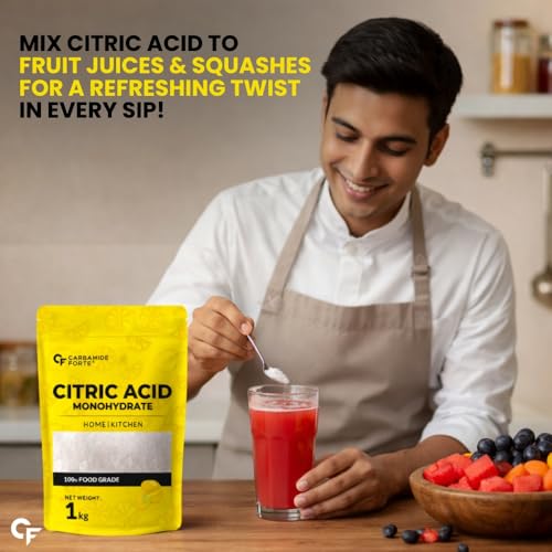 Image of Carbamide Forte 100% Pure Citric Acid Powder for Food | Nimbu Sat | Citric Acid Powder for Cleaning, Home & Kitchen - Food Grade - Natural Preservative & Flavouring Agent - 1kg