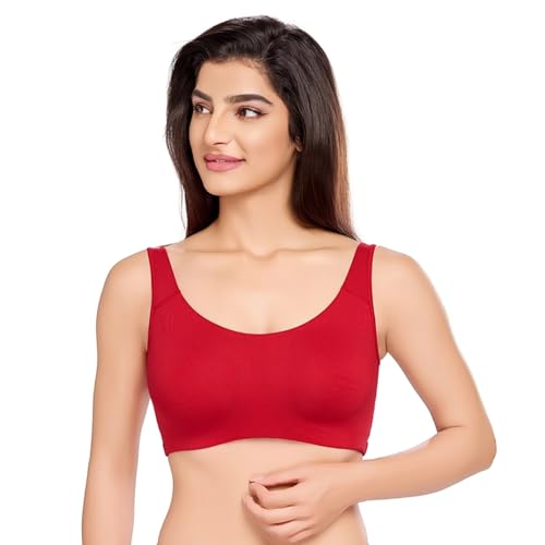 Image of juliet Non Padded Full Coverage Sports Bra for Women | Slip on Bra | Low Impact High Coverage Wireless Support Sports Bra JS 90