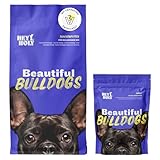 HEY HOLY Set 7 kg Premium Trockenfutter & 1 x 150 g Snacks für Bulldoggen 100% getreidefrei | Hundefutter & Leckerlis für ausgewachsene Bulldoggen mit Lachs | Hochverträglich aus natürlichen Zutaten
