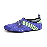 Badeschuhe Strand Wasserschuhe, Morbuy Slip On Strandschuhe Schnell Trocknend rutschfeste Aquaschuhe Surfschuhe Herren Damen Barfuß Schuhe für Yoga Wassersport (39-40 EU,Blau)