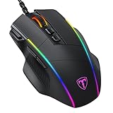 TERPORT S608 Mouse Gaming de RGB Retroiluminación, Mouse Alambrico de 8000DPI Sensor Optico, Mouse Gamer con 5 Niveles de...