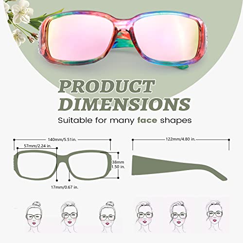 Lvioe Polarized Rhinestone Inspired Designer Sunglasses For Women Trendy Rectangle Uv400 Shade Ls907 #TOP3