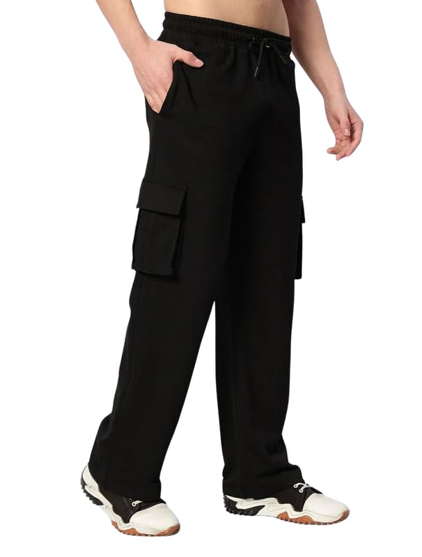 Image of Imsa Moda Light Fit Straight Fit Cargo Track Pant for Men | Lower for Men | Gym Trackpants