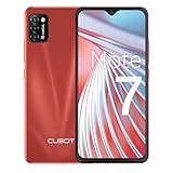 CUBOT Note 7 Handy, Smartphone ohne Vertrag, 4G Android 10 Go, 5.5 Zoll HD Display, 13MP Dreifach Kamera, 3100mAh Akku, 2GB/16GB, 128GB Erweiterbar, Dual SIM (Rot)