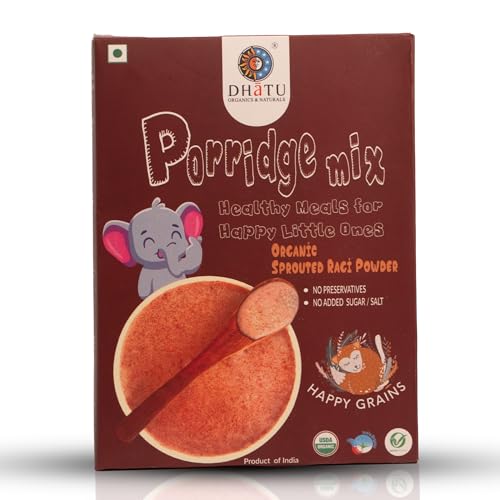 Image of Dhatu Organics Sprouted Ragi Porridge Mix 250g, Certified Organic, No Added Sugar or Salt, Preservative-Free