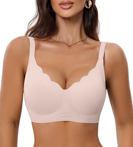 Seamless Bras for Women No Underwire with Support - Womens Full Coverage Push Up Wireless Bra - Back Fat Smoothing Bralettes