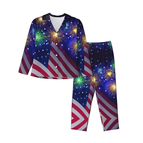 Ensemble de pyjama imprimé drapeau américain résolvant l'inconfort des nuits d'été fraîches