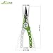 Booms Fishing X1 Aluminum Fishing Pliers Hook Remover, Braided Fishing Line Cutting and Split Ring with Coiled Lanyard and Sheath, Green