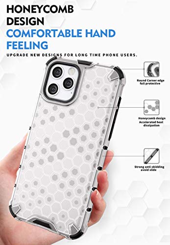 Image of Nik case Honeycomb Series Back Cover for iPhone for iPhone 12 / iPhone 12 Pro (6.1 inch) (Hard|TPU+Plastic|Clear)