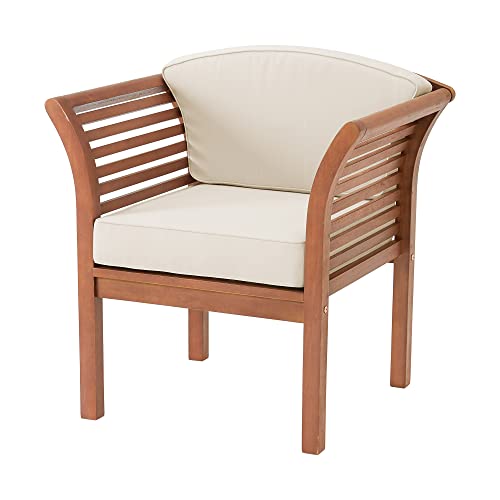 Stamford 3-Piece Outdoor Conversation Set, Eucalyptus Wood, Includes 2 Weather-Resistant