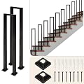 XHKJYSDP 2Pcs U-Shaped Stair Handrail, Matte Black Hand Rail for Indoor Steps, Wrought Iron Outdoor Stair Railing for Porches, Decks, Lofts, 35.4in