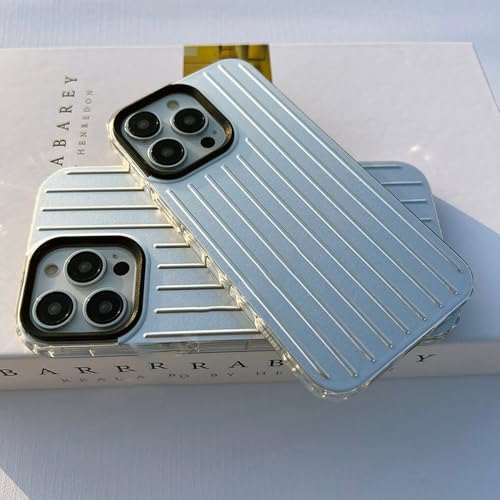 Coque rigide à rayures 3D argentées pour iPhone 14 et 13 - 4