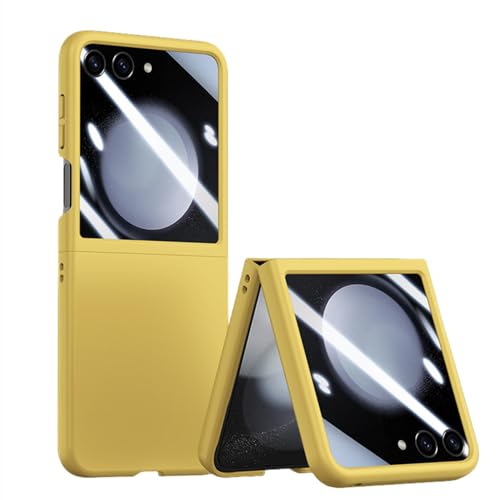 Protection Galaxy Z Flip 5 verre trempé et étui antichoc jaune