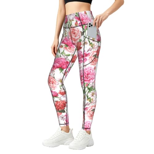 Pantalones de yoga opacos con bolsillos leggings deportivos cómodos para fitness y correr