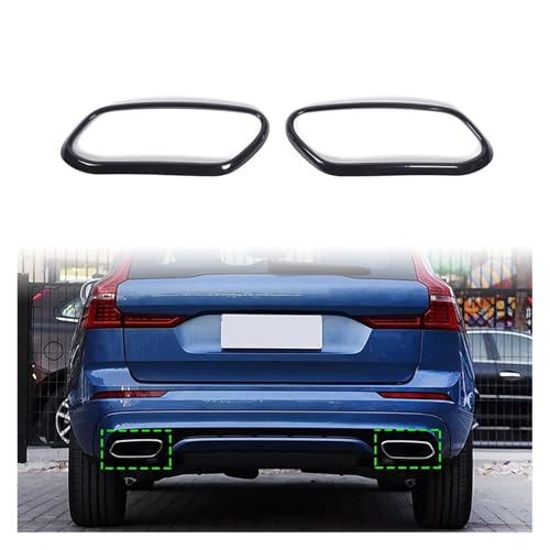 Queue de gorge échappement Volvo XC60 2018-2019, canule décorative noire 2x
