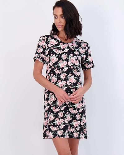 Image of Real Essentials 3 Pack: Women's Short Sleeve Nightgown Dress - Nightshirt Pajama Sleep Shirt Sleepwear (Available In Plus)