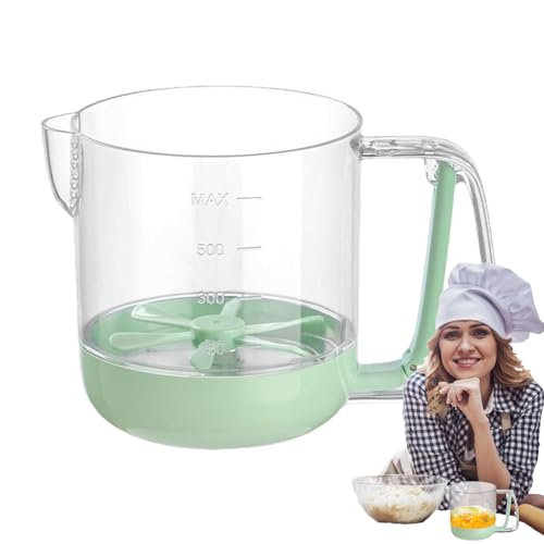 Taza Para Batir Huevos Multifuncional - Batidora Para Batir Prensada A Mano De 275 G | Batidor Semiautomático PC ABS Con Escala De Medición | Herramienta De Licuado De Cocina De 16,2x12,2x11,5 C