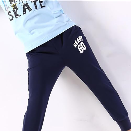 Boys Athletic Joggers Elastic Waistband Solid Sweatpants Teen Soft Casual Loose Fall Sport Pants with Pokets4