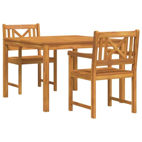 Ensemble table et chaises de jardin pour balcon en bois 3 pcs - 3