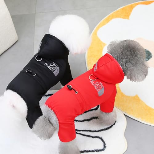 Izefia Hundemantel Haustier Bekleidung Jumpsuit Winddichte Kalte Wettermantel Sportjacke Warme Winter Dicke Kleidung Schneefeste Mantel Baumwolle Hundemantel für Kleine Hund Mittlere Hundekatze