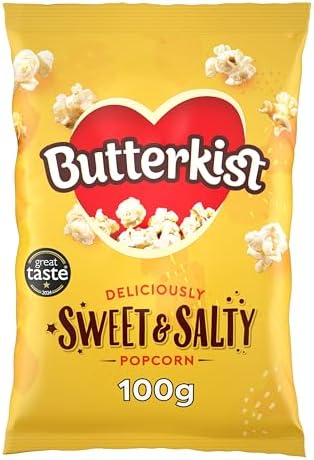 Butterkist - Sweet & Salty Popcorn 100g - 150 Calories Per Serving - Gluten Free, No Artificial Colours or Flavours, Suitable for Vegetarians