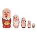 BestPysanky Set of 5 Pigs Celebration Wooden Nesting Dolls 6 Inches