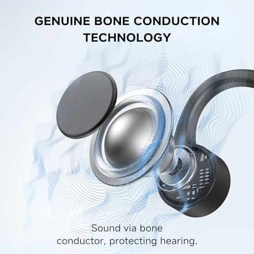 Yorlu Bone Conduction Headphones, 2026 Upgrade Open Ear Bluetooth 5.4 Headphones with Mic, 10Hrs Playtime Bone Conduction Earbuds, IP56 Waterproof Earphones for Workout, Hiking - 1