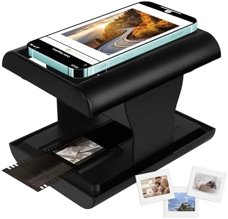 Mobile Film Scanner, 35mm Slide and Negative Scanner for Old Slides to JPG, Suitable for iPhone and Smartphone, Support Editing and Sharing