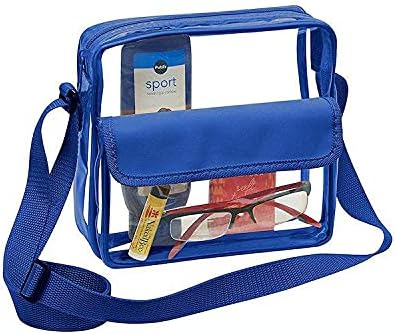 Clear Crossbody Messenger Shoulder Bag with Zipper Closure Adjustable Strap Stadium Approved Clear Bags For Women and Men