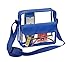 Clear Cross-Body Messenger Shoulder Bag w Adjustable Strap, NFL Stadium Approved Transparent Purse (Royal)
