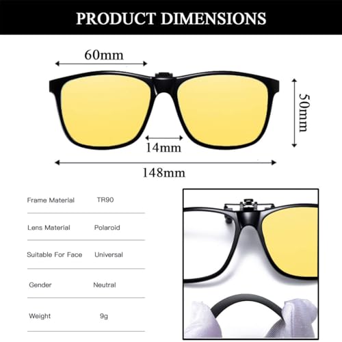 Image of Polarized Clip-on Sunglasses Anti-Glare UV Protection Driving Sun Glasses Over Prescription Glasses