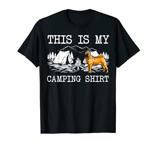 Campfire Chinese Shar-Pei Dog This Is My Camping T-Shirt, Black