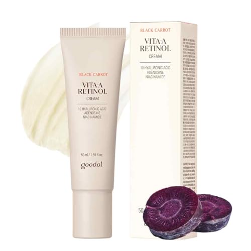GOODAL-Black-Carrot-Retinol-Cream-169-floz-50ml--Beginner-Friendly-Korean-Skin-Care-Moisturizer-with-Retinol-Niacinamide-Pore-minimizer--48H-Lasting-Hydration-Anti-Aging-Daily-Cream GOODAL Black Carrot Retinol Cream 1.69 fl.oz (50ml) – Beginner Friendly Korean Skin Care Moisturizer with Retinol, Niacinamide, Pore minimizer – 48H Lasting Hydration, Anti-Aging, Daily Cream - Image 1