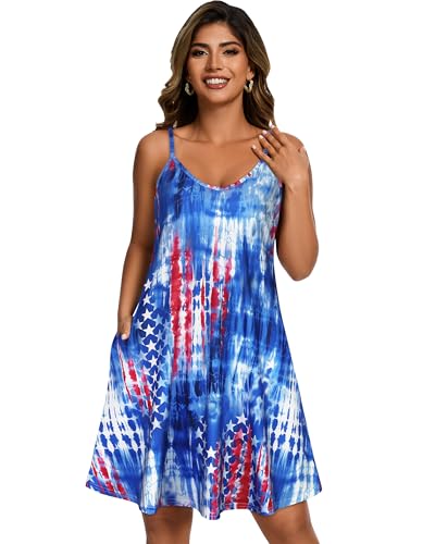 Image of JOELLYUS Womens Spaghetti Strap Dress Summer Dresses Beach Cover Ups Casual Sundresses with Pockets 2026