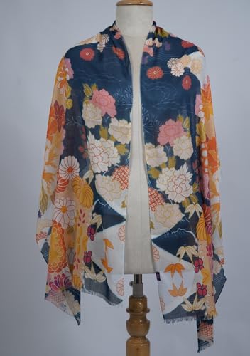 Image of VIC Cotton Modal Digital Print Scarf for Women | Digital Print Designer Stole | Soft Lightweight Luxury Wrap | Premium Cotton Modal Blend | 55 x 170 cm | VIC-SM-DP5517