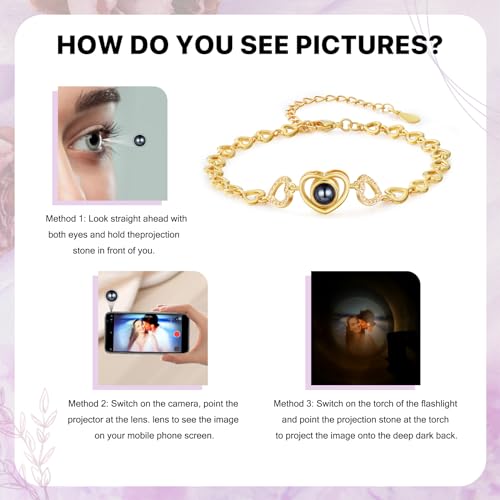 Bracelet with Picture inside Custom Picture Bracelet Personalized Photo Projection Memorial Mom Gifts for Women Wife Nana2