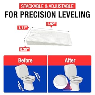 The Original Wobble Wedge Flexible Plastic Shims, Multi-Purpose Leveling Shim for Home Improvement, Furniture & Toilet Leveler, White Plastic Wedges for Tables, Wood Floors & Tile, Made in USA, 30Pack