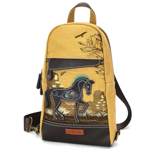 Image of CHALA Canvas Sling Bag Women RFID Protected Canvas Crossbody Backpack with Adjustable Strap