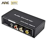 【HDMI ARC Audio Extractor】- HDMI ARC a óptico Toslink (SPDIF) RCA (L / R) Salidas analógicas estéreo Audio Salida de audio de 3,5 mm. El Toslink óptico admite 2.0CH, 5.1CH Dolby Digital, DTS. (NOTA: Es incompatible con Dolby AC3 / Dolby Digital Plus, etc. Configure la salida de audio en PCM o LPCM antes de usar)