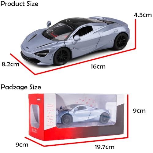 Auto en escala 1:32 McLaren 720s azul con sonidos y luces miniatura 5