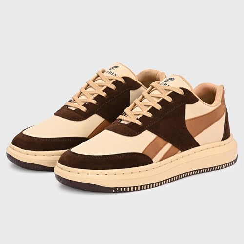 Image of Centrino Colorful Sneakers for Man | Shoes for Men Stylish | Casual Lightweight Lace-Up Canvas Walking Shoes | Cushioned Insole | Breathable Comfortable Anti-Skid | Trendy Colorblock Mens Shoes Daily (9588)