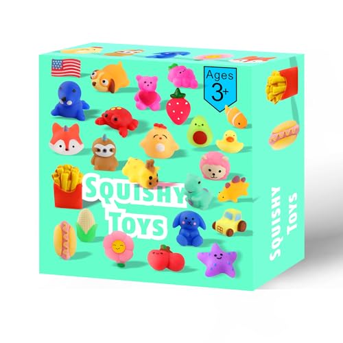 Squishy Toys 27-Pack for Kids: Mini Kawaii Fidget Stress Relief Set for Boys and Girls