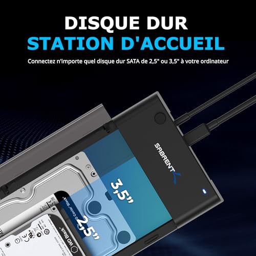 Boitier Disque Dur 3.5 et 2.5 Sabrent EC-DFLT SATA vers USB - 5