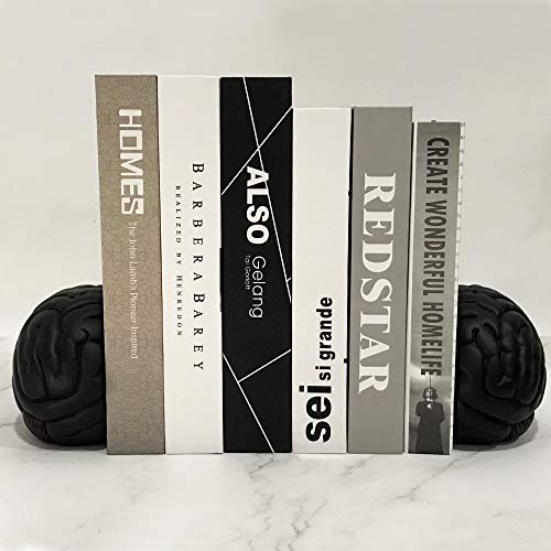 Mildahjoy Brain Bookends, 6.5Inch Tall Brain Decorative Resin Book Shelf Organizers Book Holders Shelf Dividers Book Ends For Home Or Office Shelves Brain Sculpture Bookend Set #TOP2