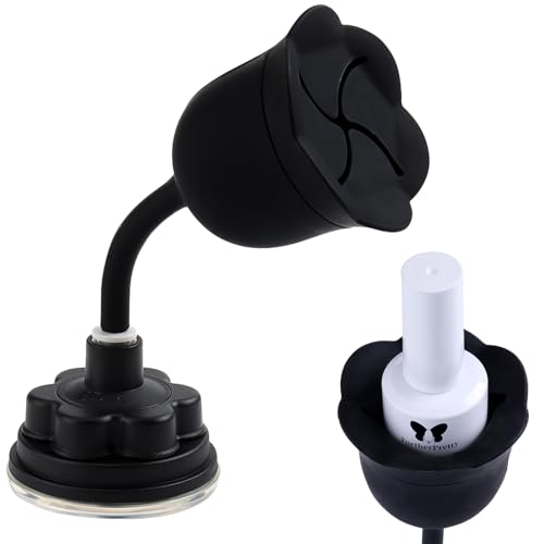 Furtherpretty No Spill Nail Polish Holder Stand Rotatable Flower Shape Bottle Holder with Suction Cup Tilted Design Anti-Spill Nail Art Tool for Home Manicure Pedicure Fingernail Painting Supplies