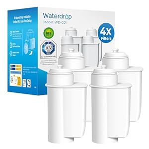 Waterdrop Coffee Filter, Compatible with Siemens® EQ Series, Replacement for Brita® Intenza® TZ70003, TCZ7003, TCZ7033, Bosch® 12008246 Water Filter (Pack of 4)