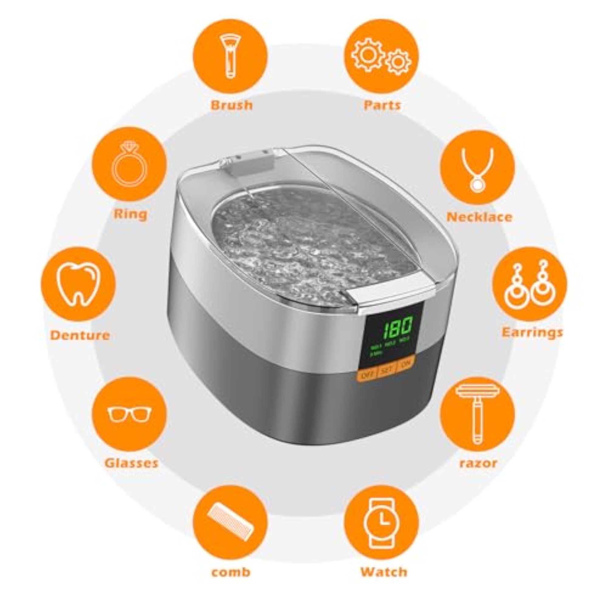 Ultrasonic Cleaner, 750ML for Jewellery