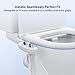 Cold Water Bidet Attachment with Dual Spray – Low-Profile Non-Electric Toilet Seat Bidet for Feminine Hygiene, Easy No-Tool Installation, Adjustable Pressure ABS Sprayer